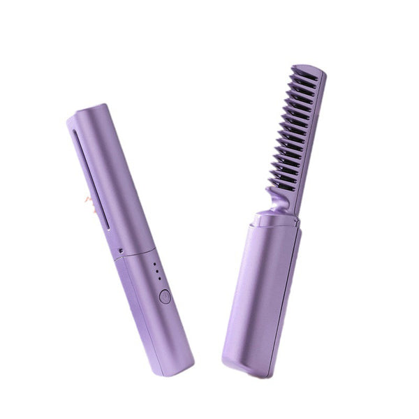 Rechargeable portable travel straight hair comb negative ion hair care electric comb wireless curling iron