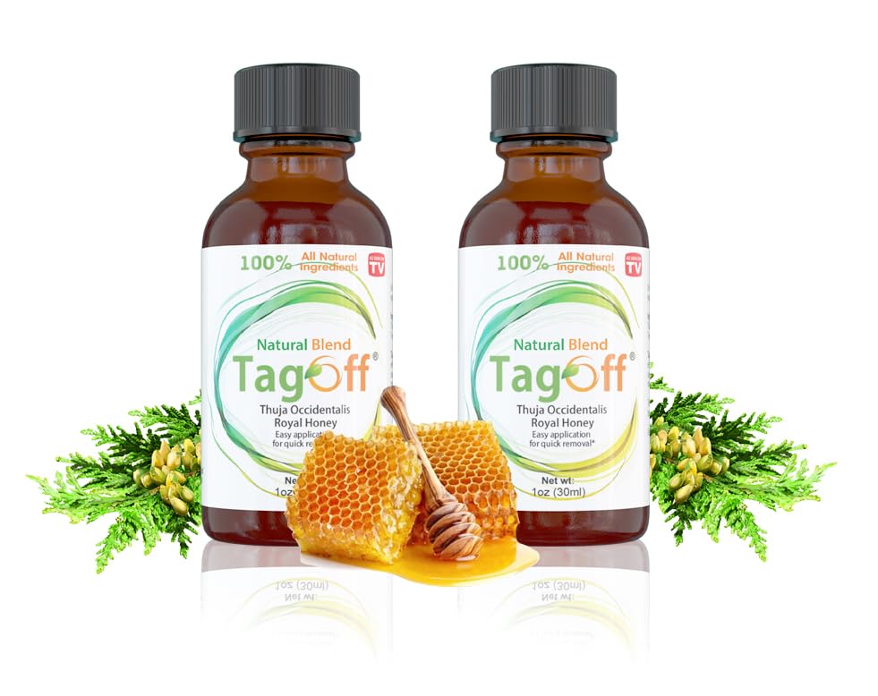 TAG OFF Fast-Acting Eliminate Skin Overgrowth - 2 Pack - Thuja Occidentalis & Royal Honey - Botanical Ingredients for Smooth Clear Skin for All Skin Types - Non-Irritating Removal - Made in The USA