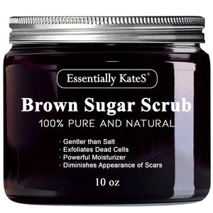 Essentially KateS Brown Sugar Scrub 10 oz - Smooth and Moisturizing - Beneficial for both acneic skin and dry skin