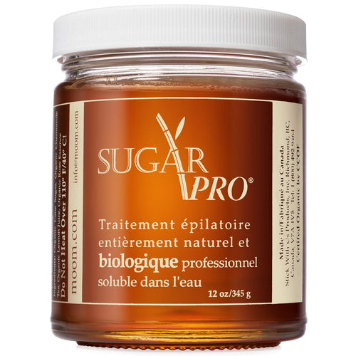 MOOM Sugar Pro - Organic Sugar Wax Hair Removal - Personal & Professional Wax Hair Removal for Men & Women - Body Armpit Face Wax Bikini Wax & Leg Wax - 100% Natural & Washable Sugaring Wax (12 oz)