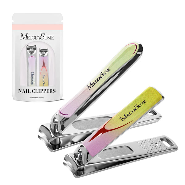 MelodySusie 2-in-1 Sharp Nail Clippers Set for Men & Women