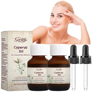 2Pcs Cyperus Rotundus for Hair Removal Natural Cyperus Oil with Dropper Reducing Body Hair Growth