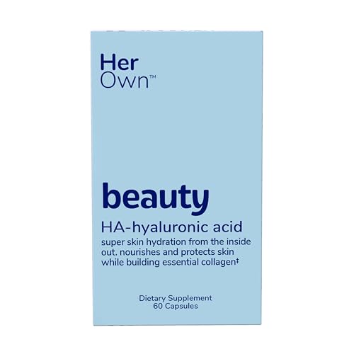 Her Own Beauty Hyaluronic Acid Capsules Skin Hydration Nourishes and Protects Skin Essential Collagen Hyaluronic Acid Supports Beautiful Skin with Zinc Magnesium Vitamin C 60 Count