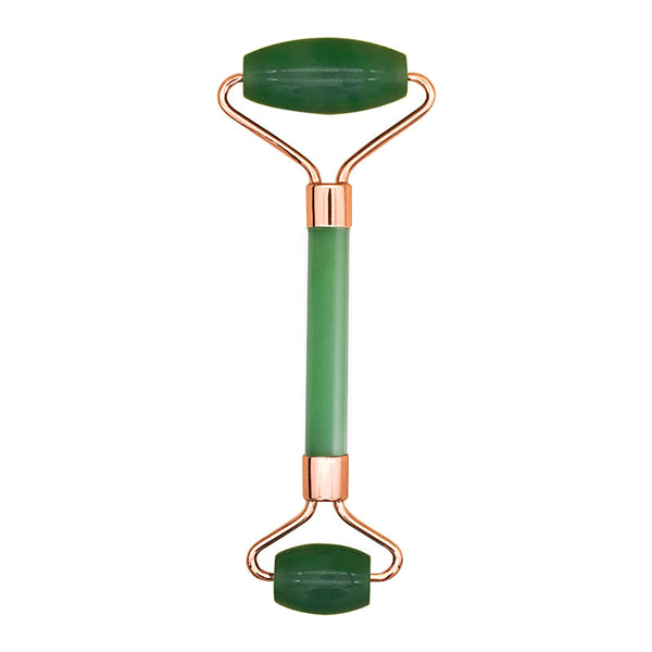 Pink Crystal Facial Roller Set Jade Massager for Skincare and Body