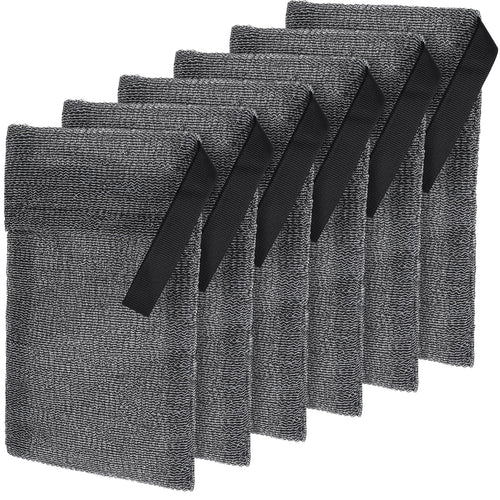 6Pcs Mesh Soap Bags for Soap Bars Soap Saver Bag/Exfoliating Bar Soap Pouch for Shower Rough Soap Bar Loofah Body Scrubber Soap Bar Bag Foaming Bar Soap Holder for Women Men Bath Washing (Gray)