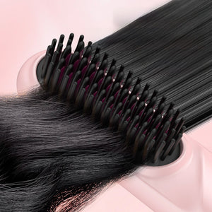 Cross-Border New Model Negative Ion Hair Straightening Comb, Hair Care Tool for Straightening and Curling, Dual-Use Lazy Curling Iron, Wireless and Portable