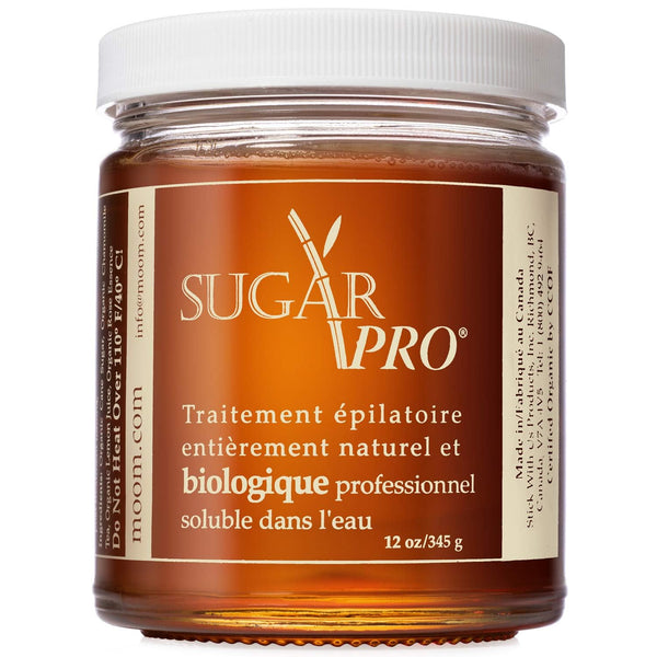 MOOM Sugar Pro - Organic Sugar Wax Hair Removal - Personal & Professional Wax Hair Removal for Men & Women - Body Armpit Face Wax Bikini Wax & Leg Wax - 100% Natural & Washable Sugaring Wax (12 oz)