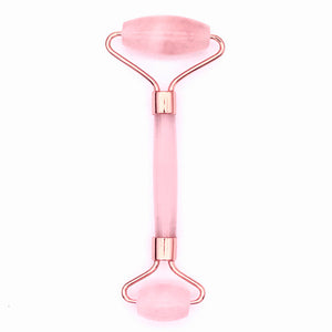 Pink Crystal Facial Roller Set Jade Massager for Skincare and Body