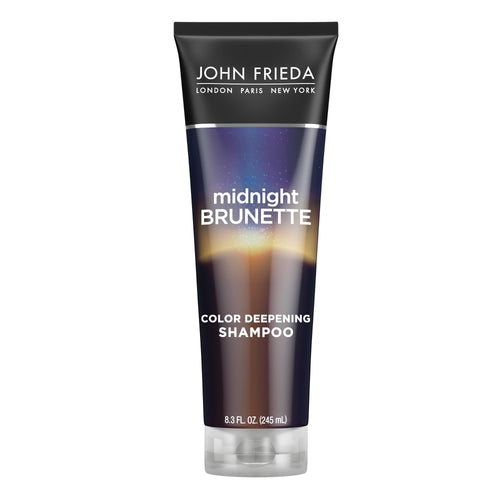 John Frieda Midnight Brunette Shampoo Color Deepening Shampoo to Enhance and Refresh Brunette Tones Cocoa and Primrose Oil-Infused Shampoo to Revive Brunette Color 8.3 Oz