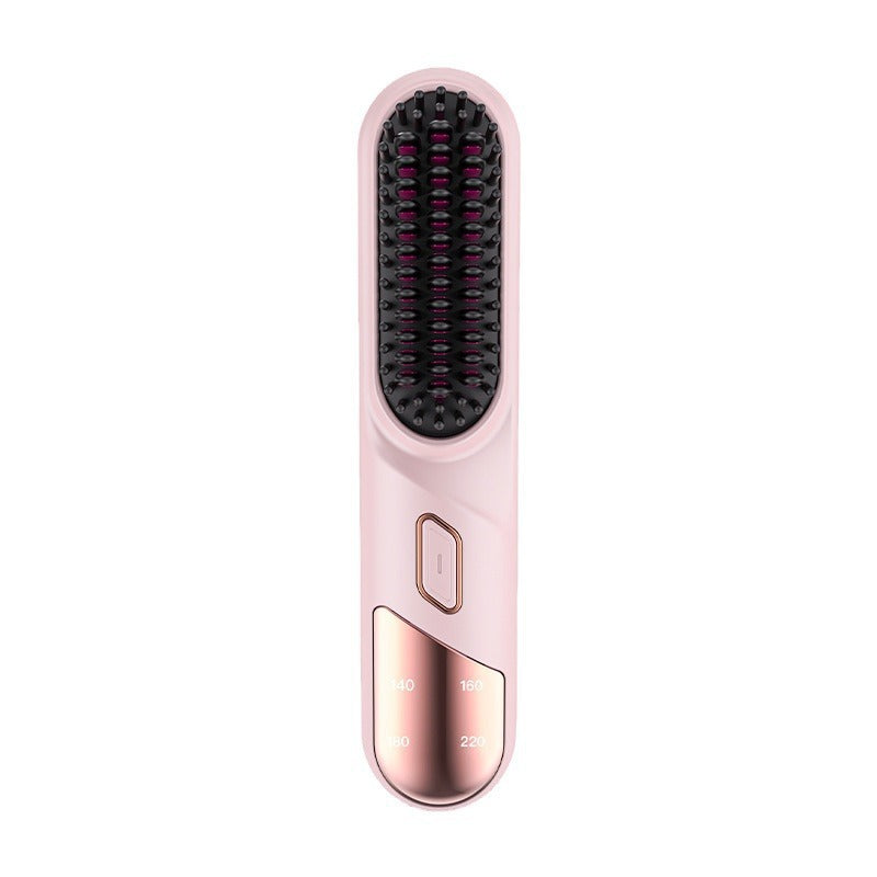 Cross-Border New Model Negative Ion Hair Straightening Comb, Hair Care Tool for Straightening and Curling, Dual-Use Lazy Curling Iron, Wireless and Portable