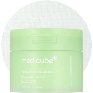 medicube Exosome CICA Tea Tree Calming Toner Pads for Sensitive Skin with Centella Asiatica Help Reduce Redness & breakouts. Low-irritating & Hydrating Daily Care Korean Skincare Vegan (100 Pads)