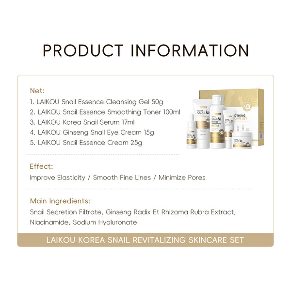 Snail Skin Care Five-Piece Skin Care Product Set